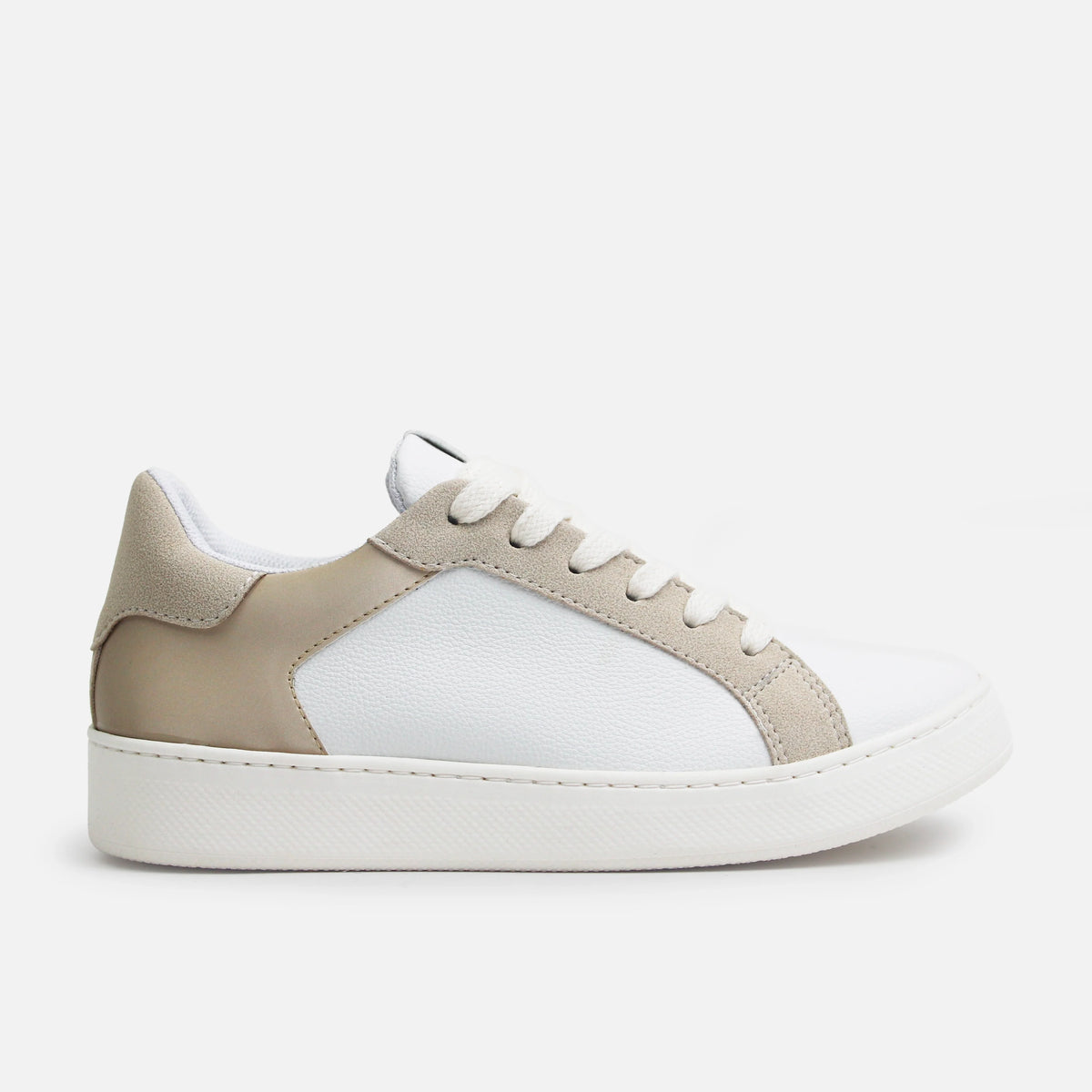Tenis clara de sintético para mujer - Blanco