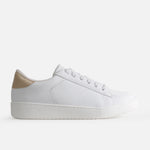 Tenis camelis de cuero para mujer - Blanco