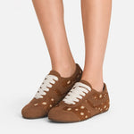Tenis gardena de cuero para mujer - Cafe
