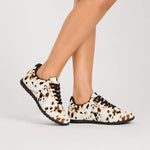 Tenis donatella de cuero para mujer - Animal Print Vaca