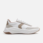 Tenis con plataforma naya de cuero para mujer - Beige