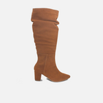 Bota tacon nativa de cuero para mujer - Miel