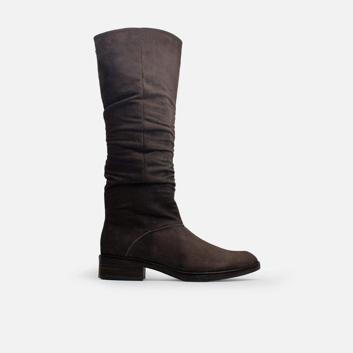 Bota tacon rosal de cuero para mujer - Taupe