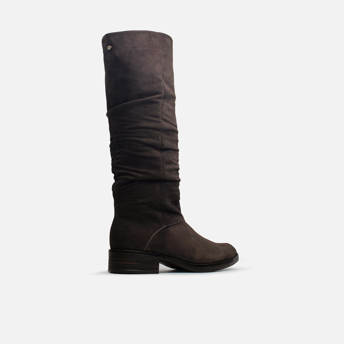Bota tacon rosal de cuero para mujer - Taupe