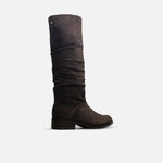 Bota tacon rosal de cuero para mujer - Taupe