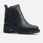 Botin tacon hibisca de cuero para mujer - Negro