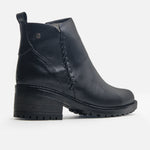 Botin tacon hibisca de cuero para mujer - Negro