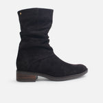 Botin plano bianca de cuero para mujer - Café