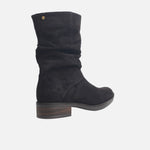Botin plano bianca de cuero para mujer - Café