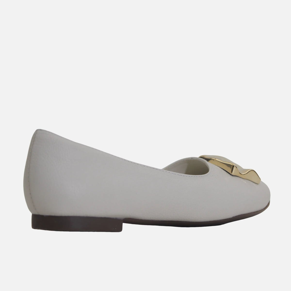 Baleta plana thyme de cuero para mujer - Hueso