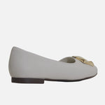 Baleta plana thyme de cuero para mujer - Hueso