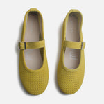 Baleta plana fabiola de cuero para mujer - Verde