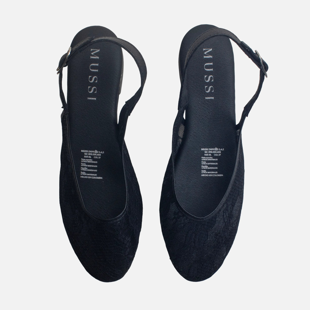 Baleta destalonada aurora de sintético para mujer - Negro