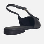 Baleta destalonada calia de cuero para mujer - Negro