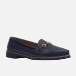 Baleta plana belara de cuero para mujer - Azul