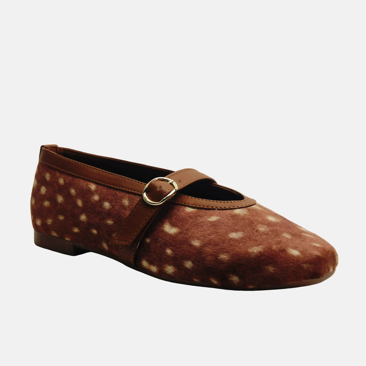 Baleta plana adal de textil para mujer - Miel