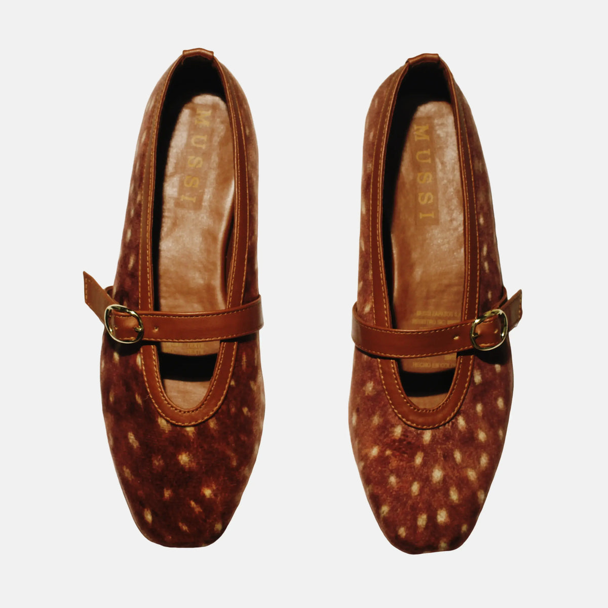 Baleta plana adal de textil para mujer - Miel