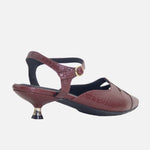 Tacones holly de cuero para mujer - Vino