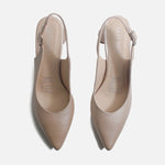 Tacones flora de cuero para mujer - Oro