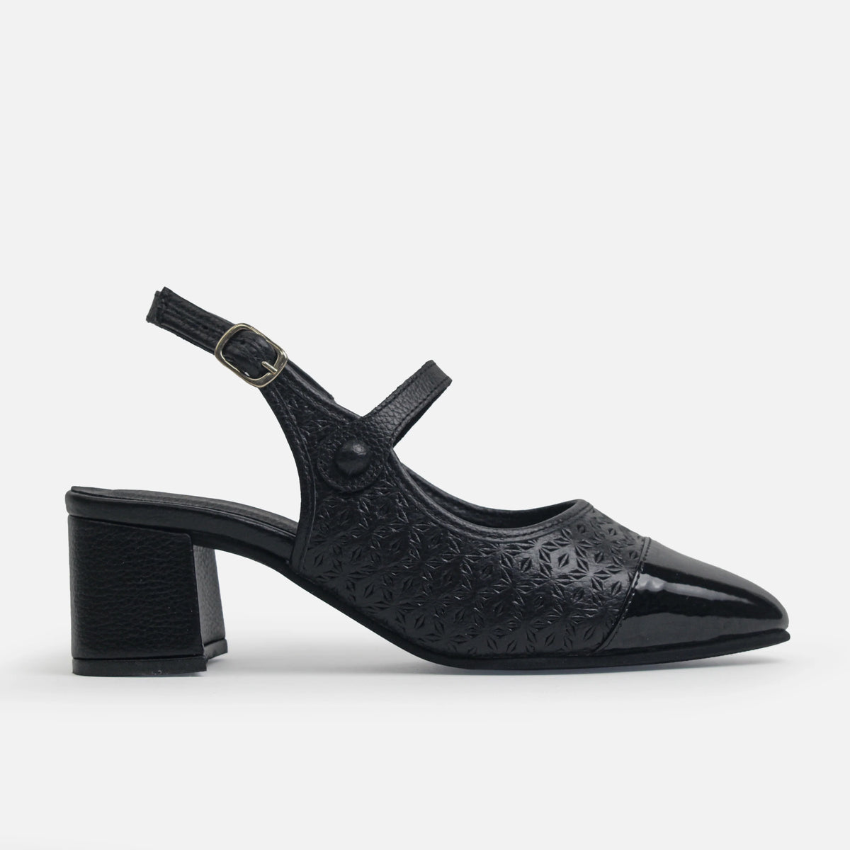 Tacones saphira de cuero para mujer - Negro