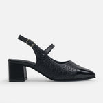 Tacones saphira de cuero para mujer - Negro