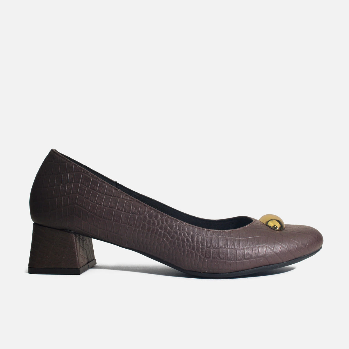 Tacones gaia de cuero para mujer - Café