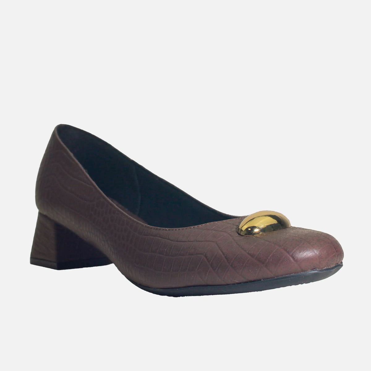 Tacones gaia de cuero para mujer - Café
