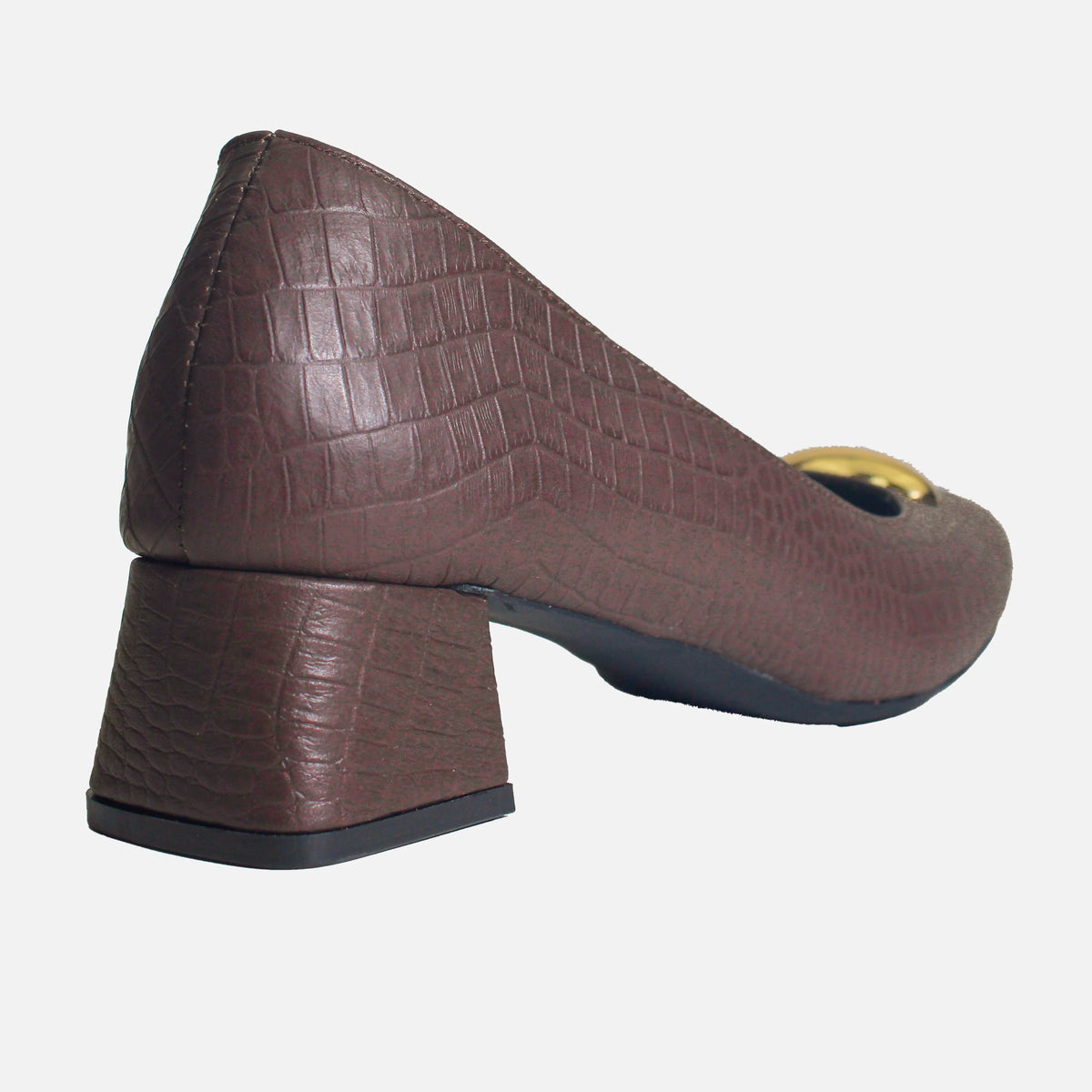 Tacones gaia de cuero para mujer - Café