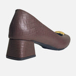 Tacones gaia de cuero para mujer - Café