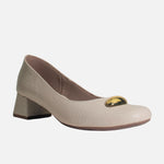 Tacones gaia de cuero para mujer - Hueso