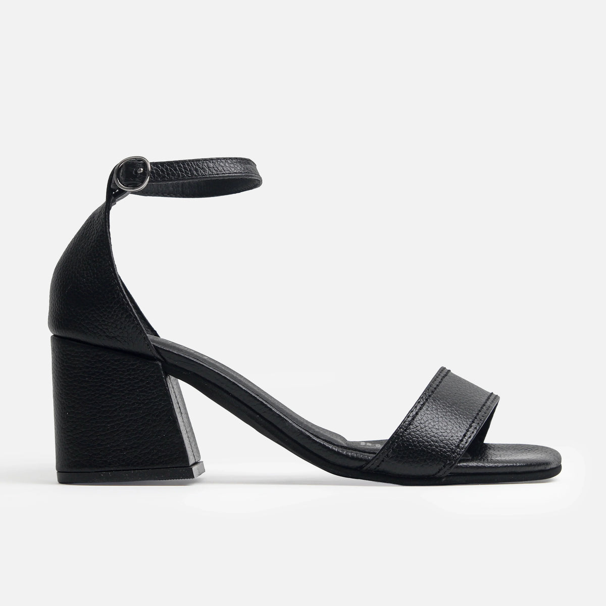 Sandalia tacon gardenia de cuero para mujer - Negro