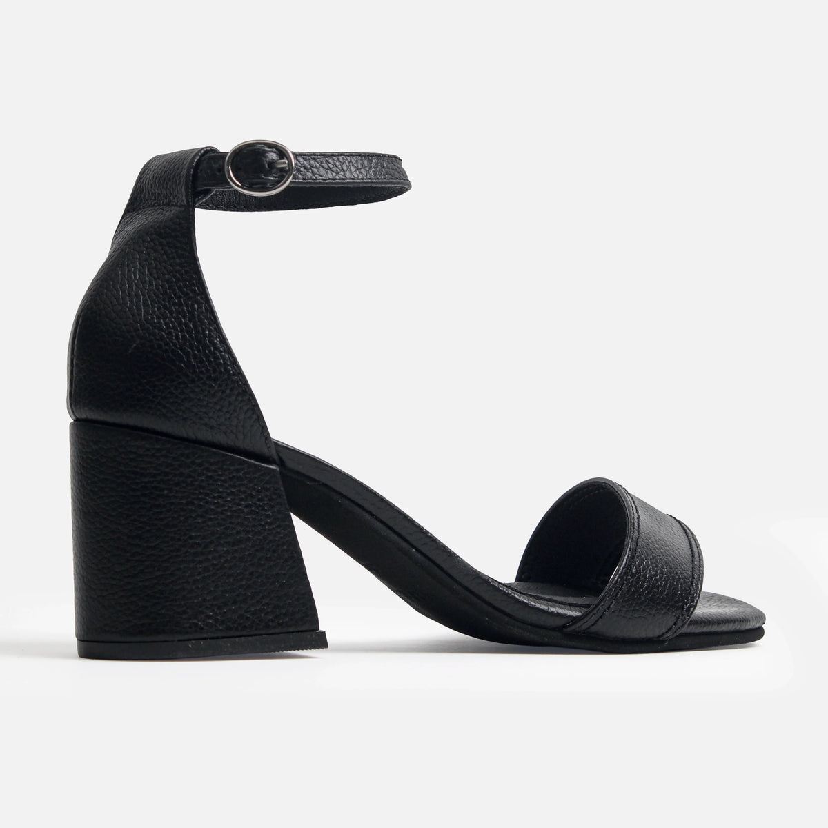 Sandalia tacon gardenia de cuero para mujer - Negro
