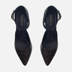 Tacones mira de cuero para mujer - Café