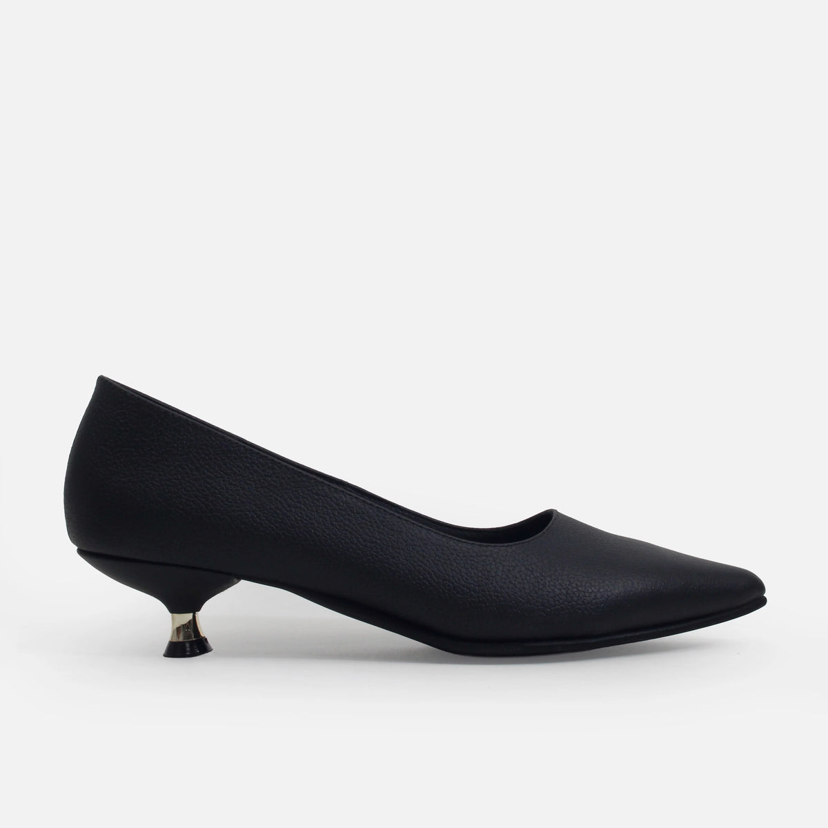 Tacones urel de cuero para mujer - Negro