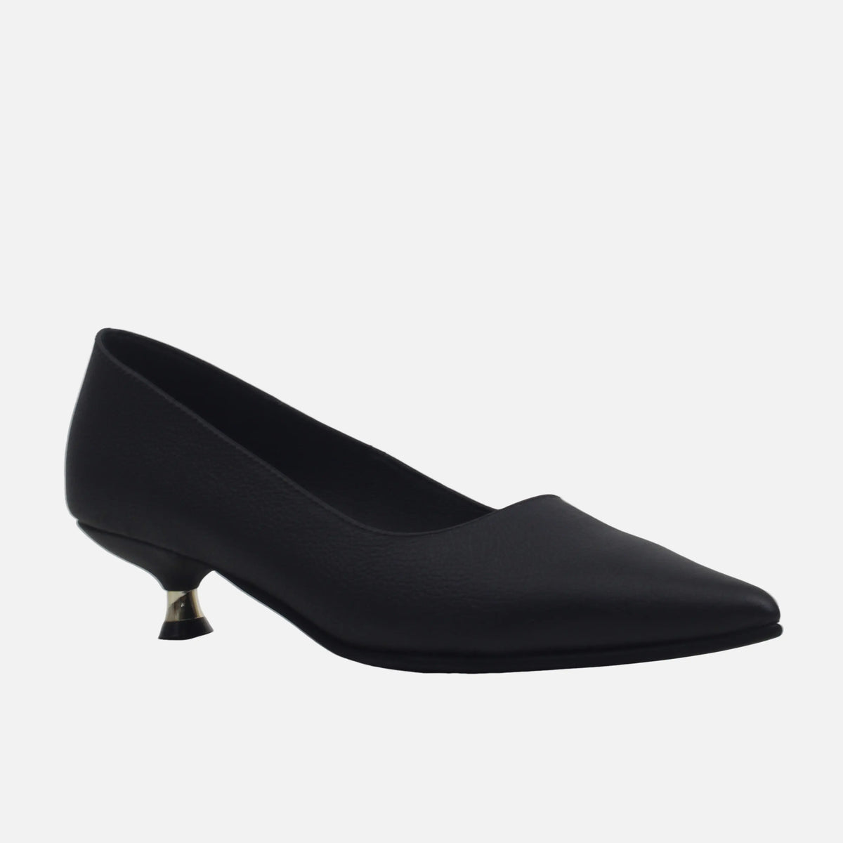Tacones urel de cuero para mujer - Negro