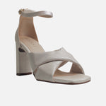 Sandalia tacon ambar de sintético para mujer - Hueso