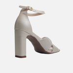 Sandalia tacon ambar de sintético para mujer - Hueso