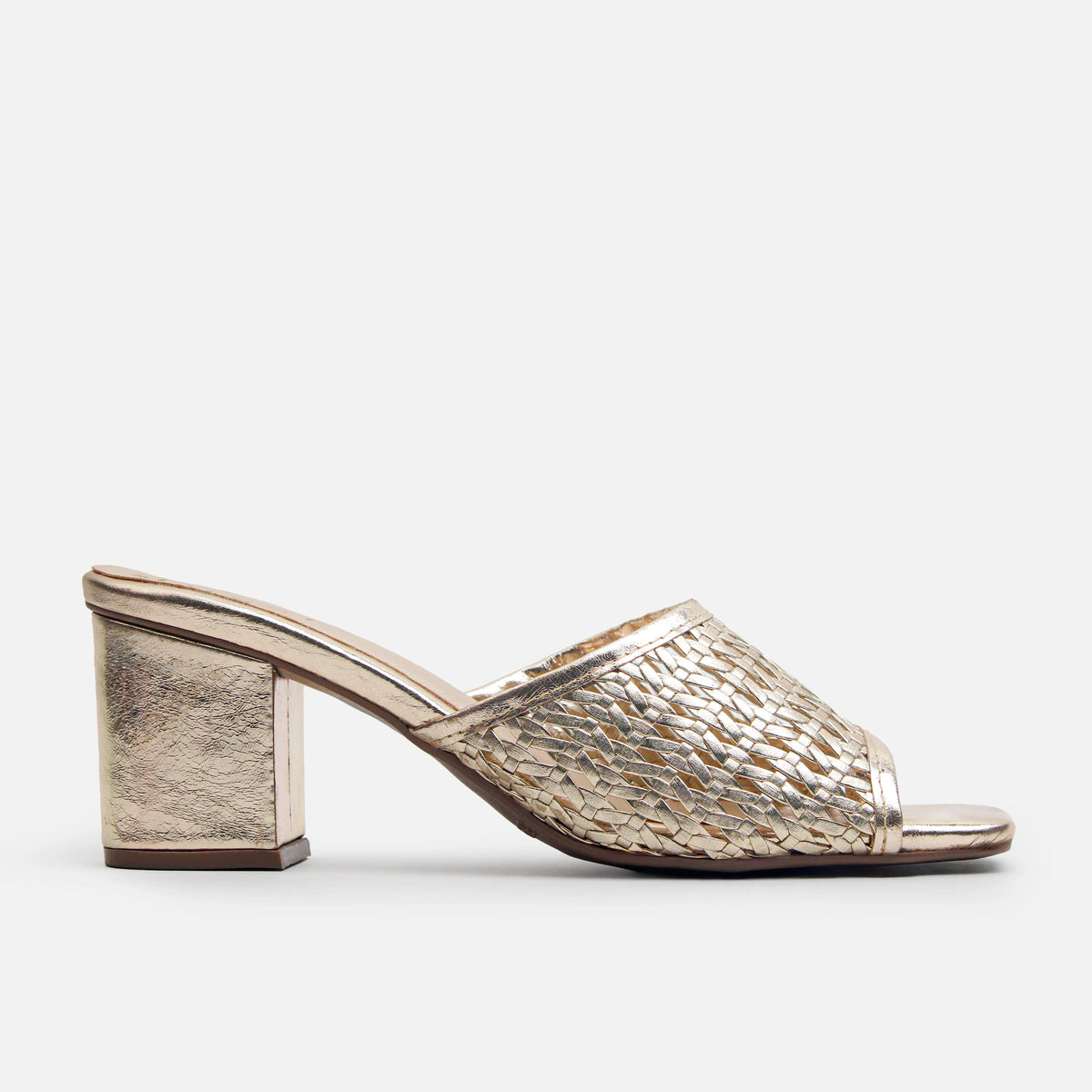Sandalia tacon nativa de sintético para mujer - Oro