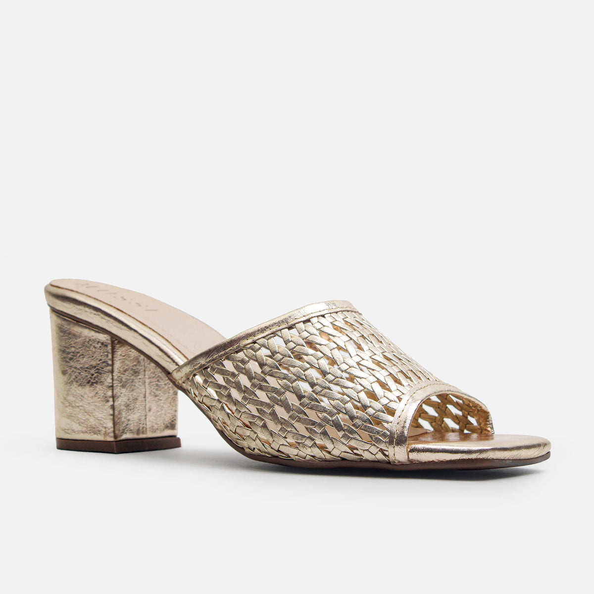 Sandalia tacon nativa de sintético para mujer - Oro