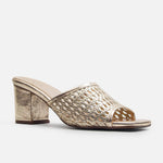 Sandalia tacon nativa de sintético para mujer - Oro