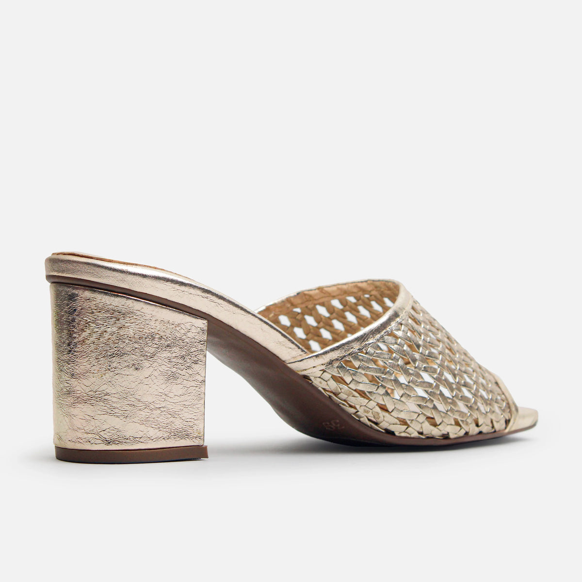 Sandalia tacon nativa de sintético para mujer - Oro