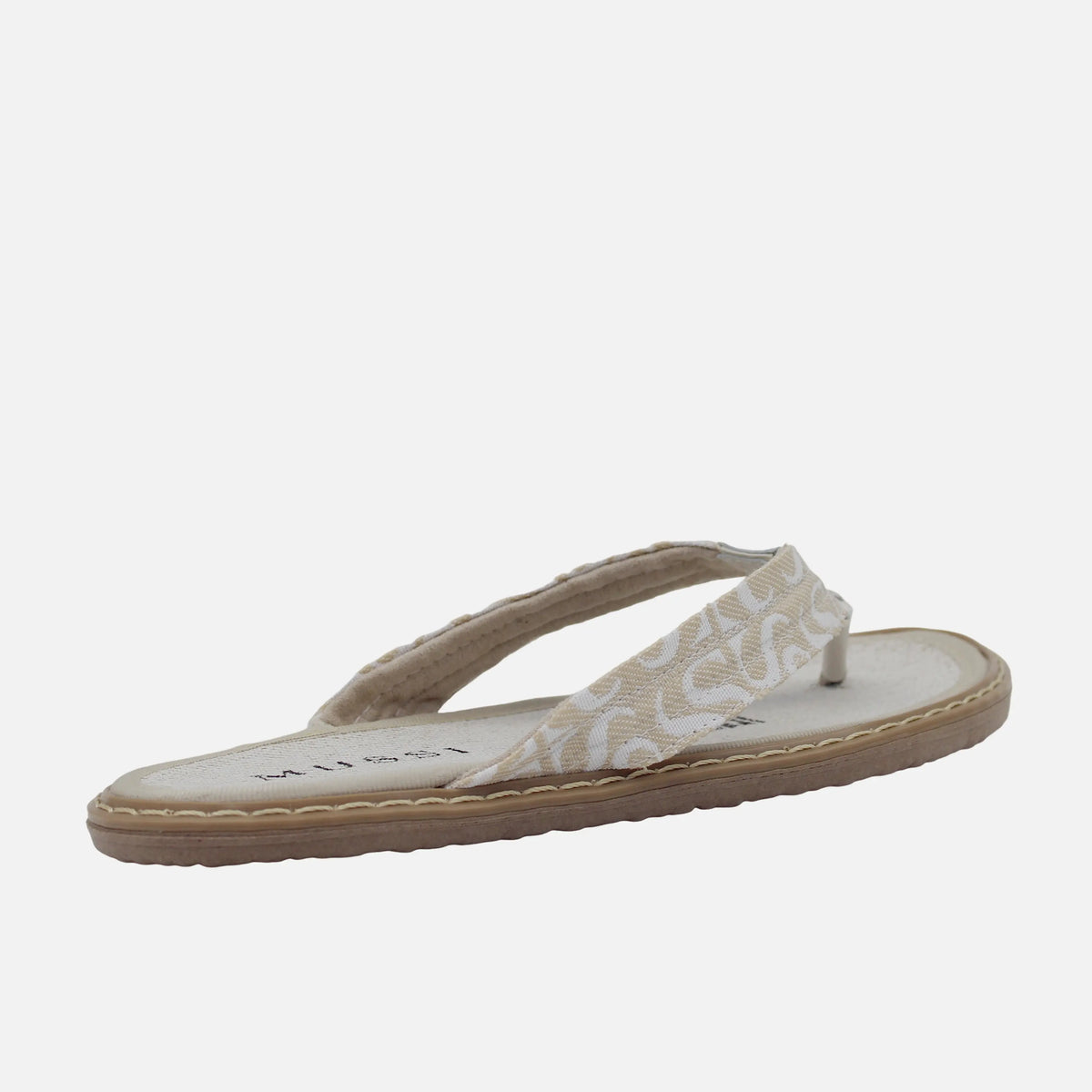 Sandalia plana federica de sintético para mujer - Beige
