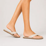 Sandalia plana federica de sintético para mujer - Beige
