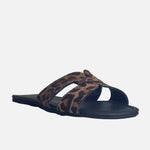 Sandalia plana celia de cuero para mujer - Cafe