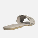 Sandalia plana dalia de cuero para mujer - Hueso