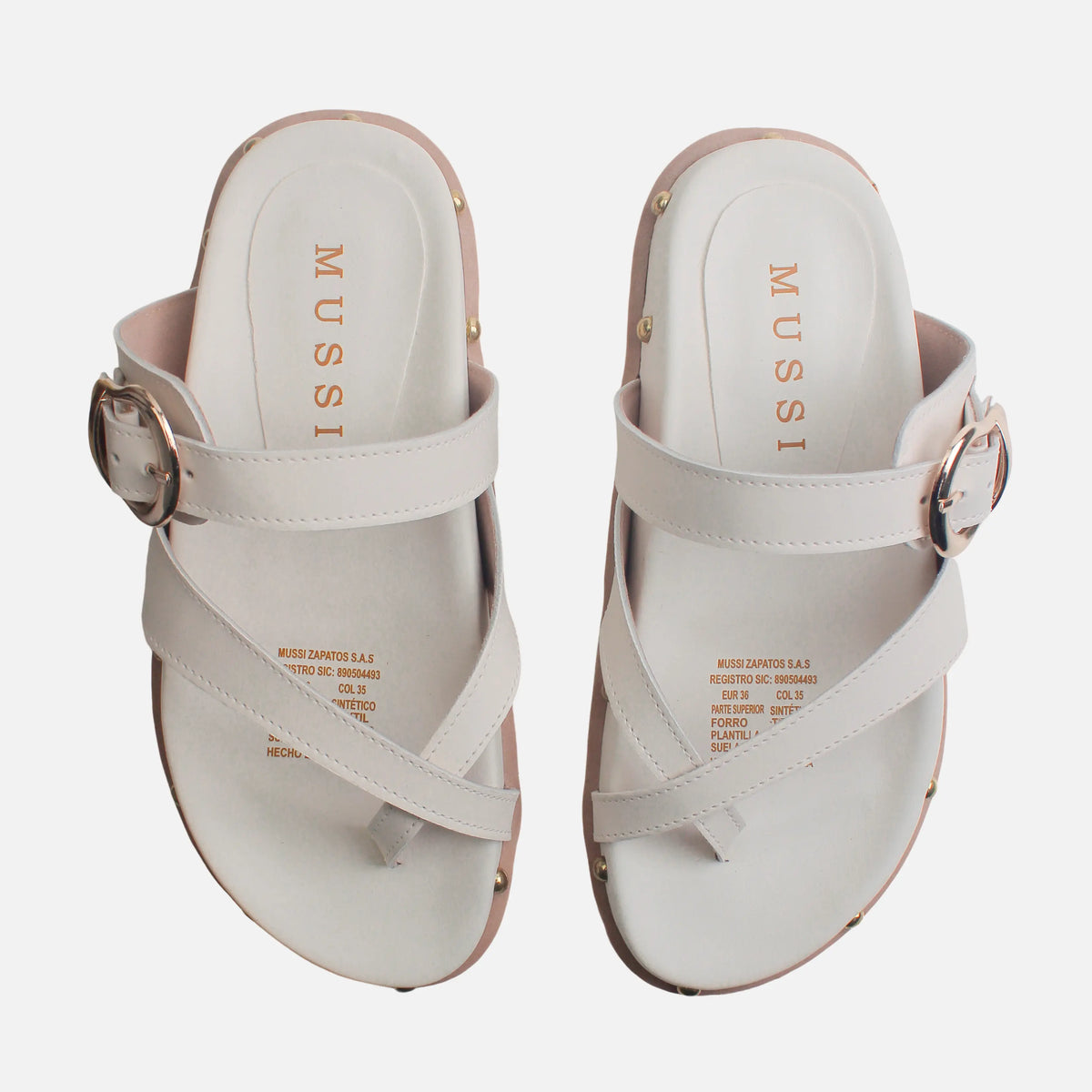 Sandalia chunky naira de sintético para mujer - Beige