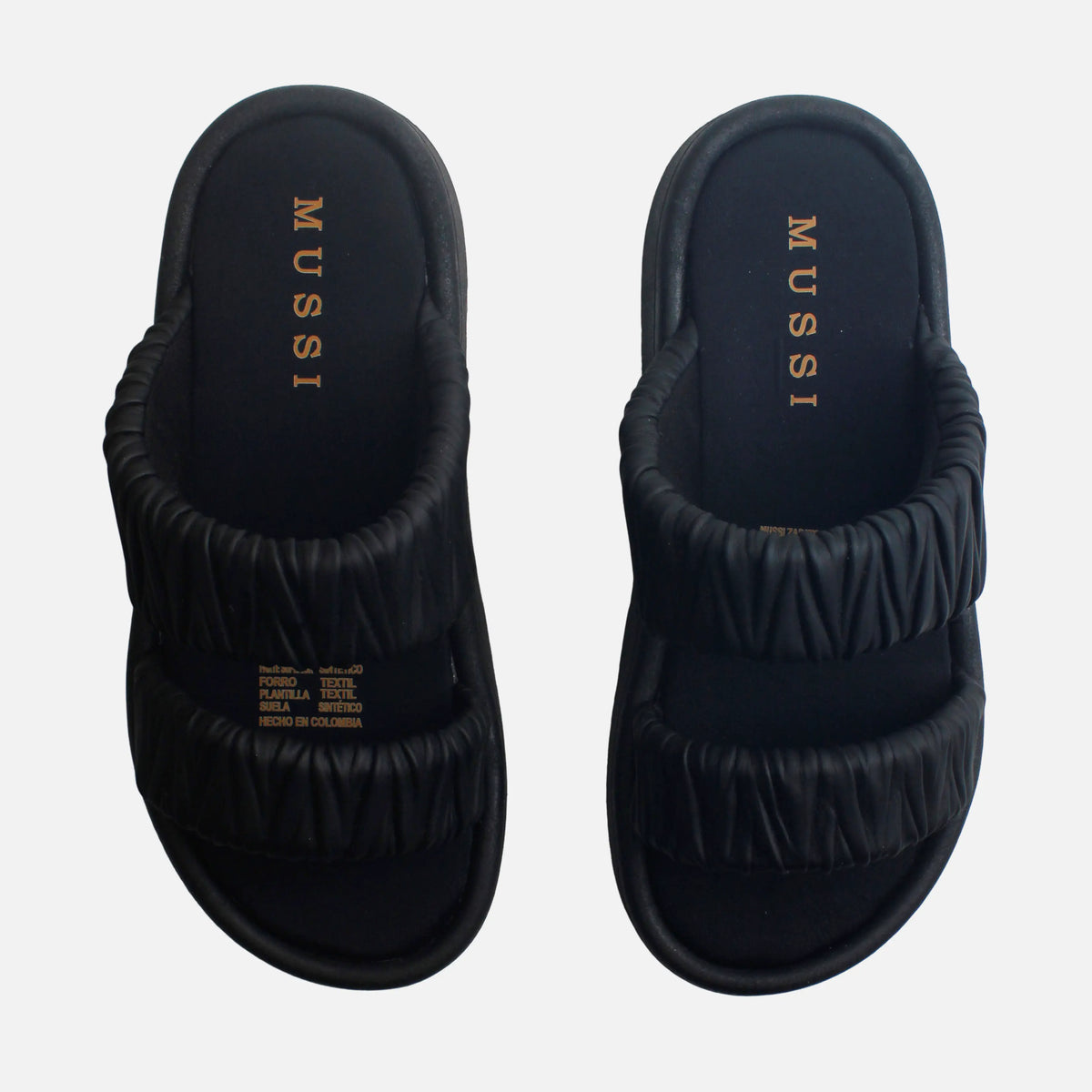 Sandalia chunky nara de sintético para mujer - Negro