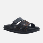 Sandalia flatform elisa de cuero para mujer - Cafe