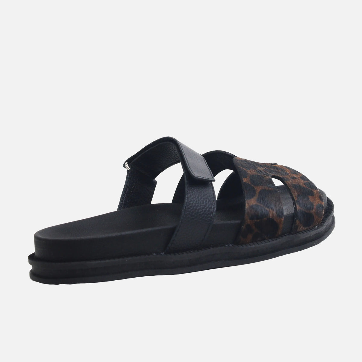 Sandalia flatform elisa de cuero para mujer - Cafe