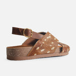 Sandalia flatform mimosa de cuero para mujer - Cafe